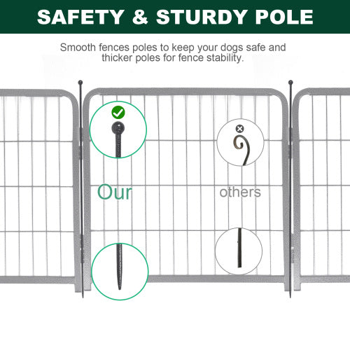 16 Panels Dog Playpen For Outdoor,yard,camping,24 Height Dog Fence Wit