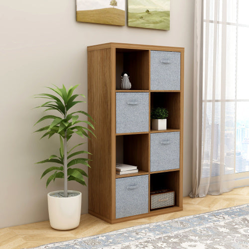 2 X 4 Cube Bookshelf Bookshelves For Home, Office, Walnut Color