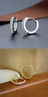 S925 Sterling Silver Needle Single Row Diamond Earrings For Women