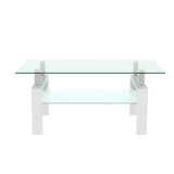 White Coffee Table, Clear Coffee Table, Modern Side Center Tables For