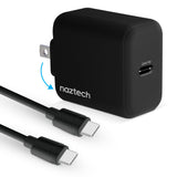 Naztech 20W PD Wall Charger + USB-C to USB-C 4ft Cbl BLK (15397-HYP)