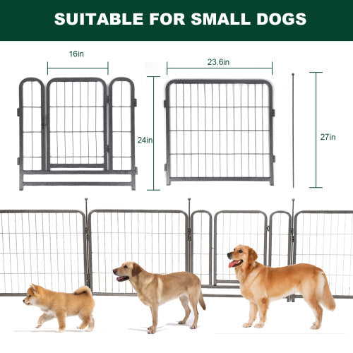 16 Panels Dog Playpen For Outdoor,yard,camping,24 Height Dog Fence Wit