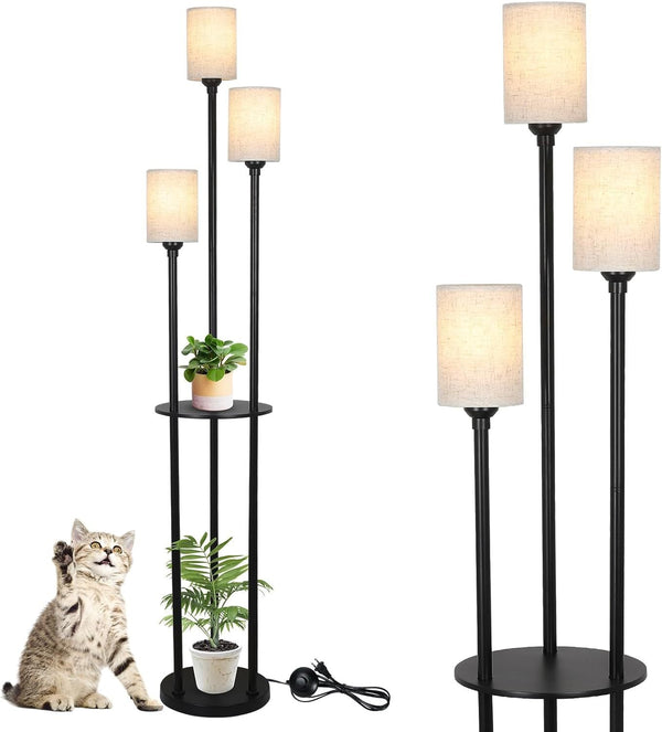 Floor Lamp With Shelf, Floor Lamp For Modern Living Room, 3 Light