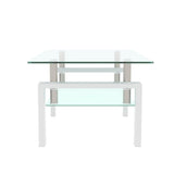 White Coffee Table, Clear Coffee Table, Modern Side Center Tables For