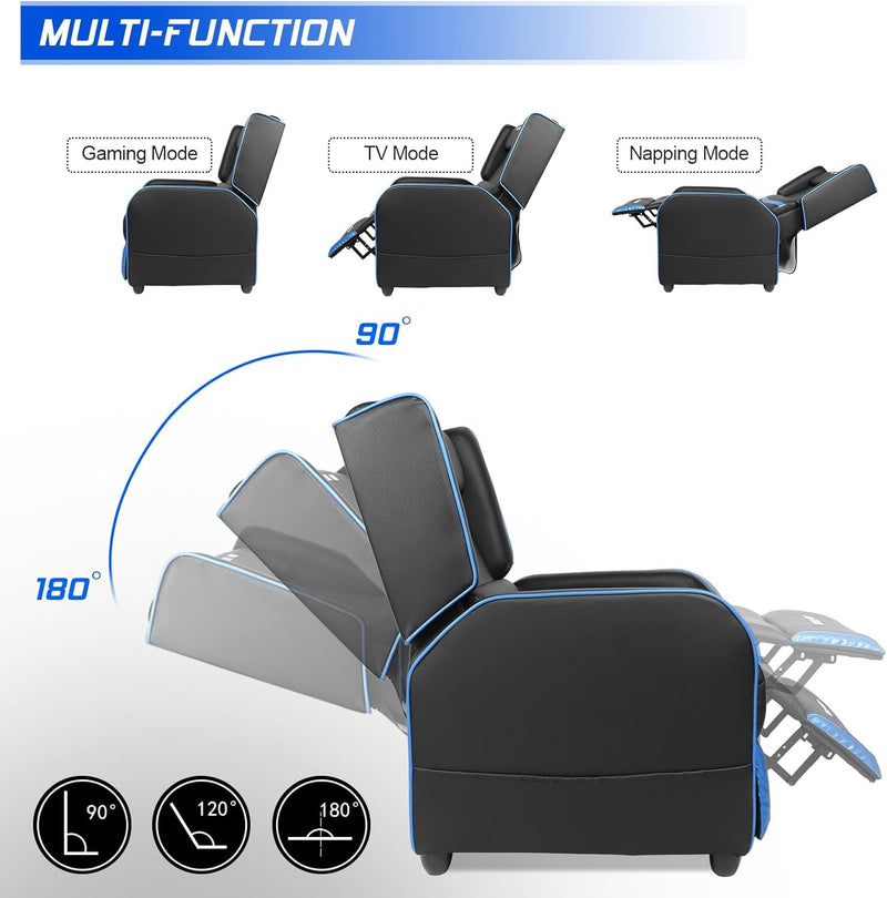 Gaming Recliner Chair for Adults in Blue