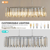 Modern Oval Crystal Chandelier Luxury Home Decor Fixtures - No Bulbs