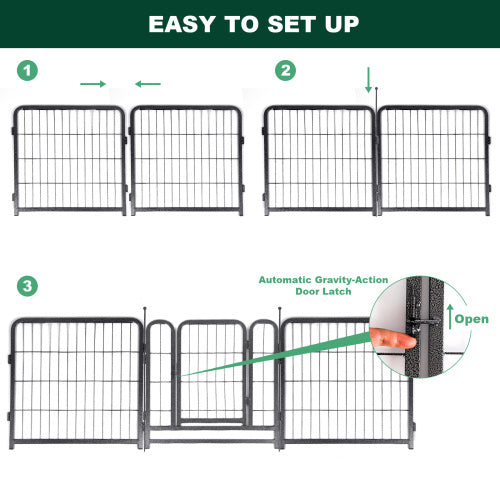 16 Panels Dog Playpen For Outdoor,yard,camping,24 Height Dog Fence Wit