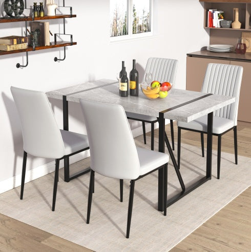 Modern Dining Table, 55 Inch Kitchen Table For 4 People, Rectangular