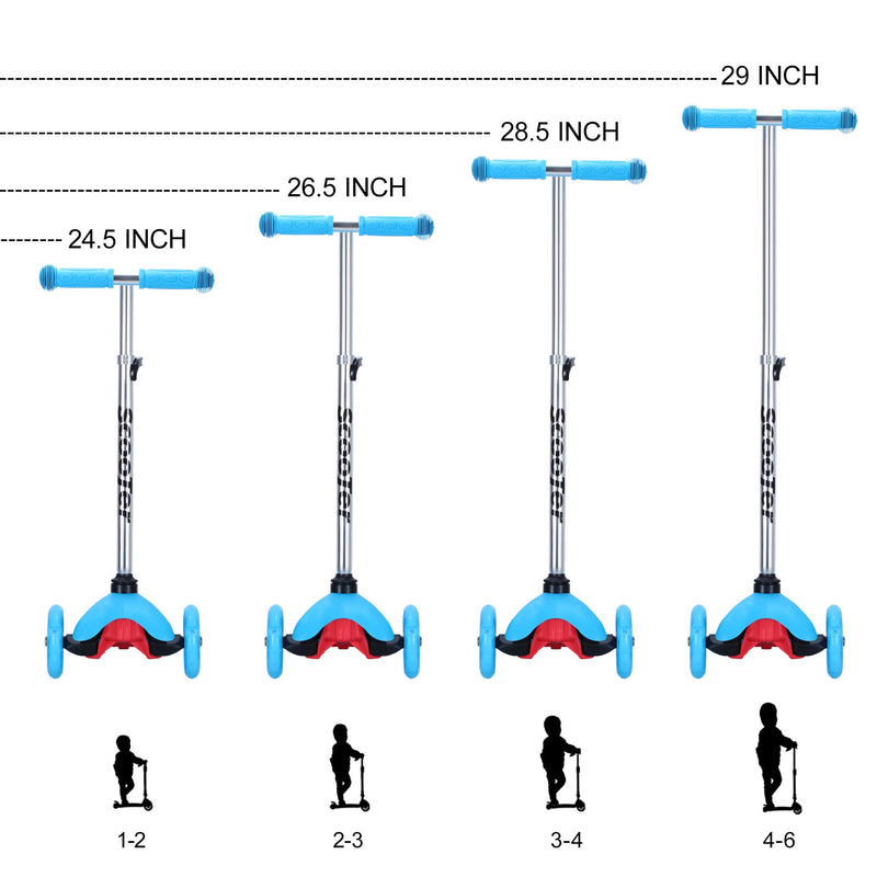 SimpleLux Kids Scooter - 4 Adjustable Heights For Ages 3 And Up