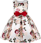 Girl's Satin Floral Printed Frock 3-4-YEARS