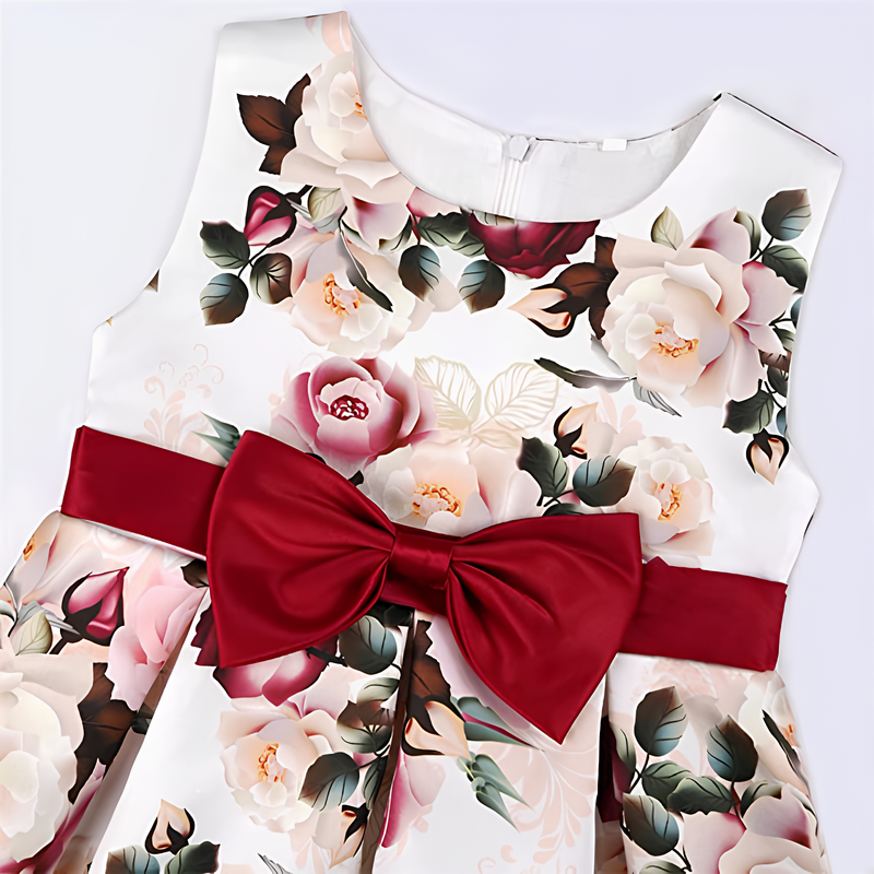 Girl's Satin Floral Printed Frock 4-5-YEARS