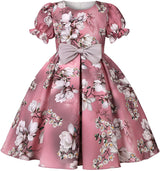 Girl's Satin Floral Printed Frock 5-6-YEARS