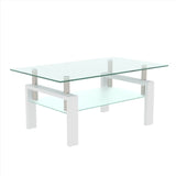 White Coffee Table, Clear Coffee Table, Modern Side Center Tables For