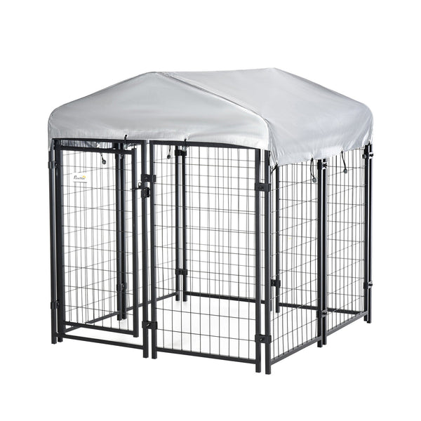 The Dog Playpen Has A Lockable Door And A Waterproof Canopy For Small