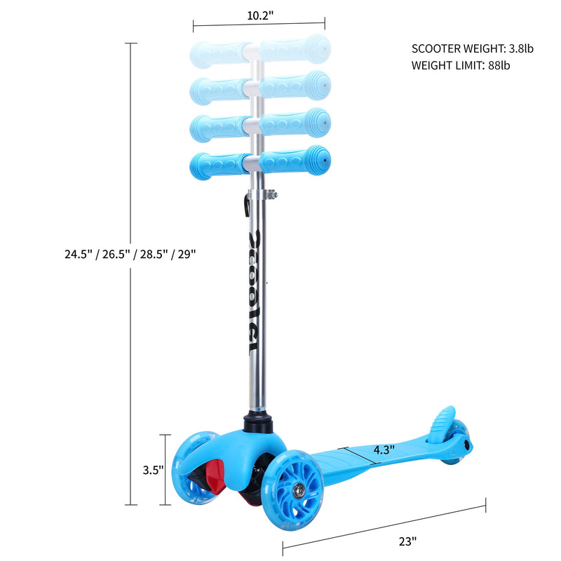 SimpleLux Kids Scooter - 4 Adjustable Heights For Ages 3 And Up